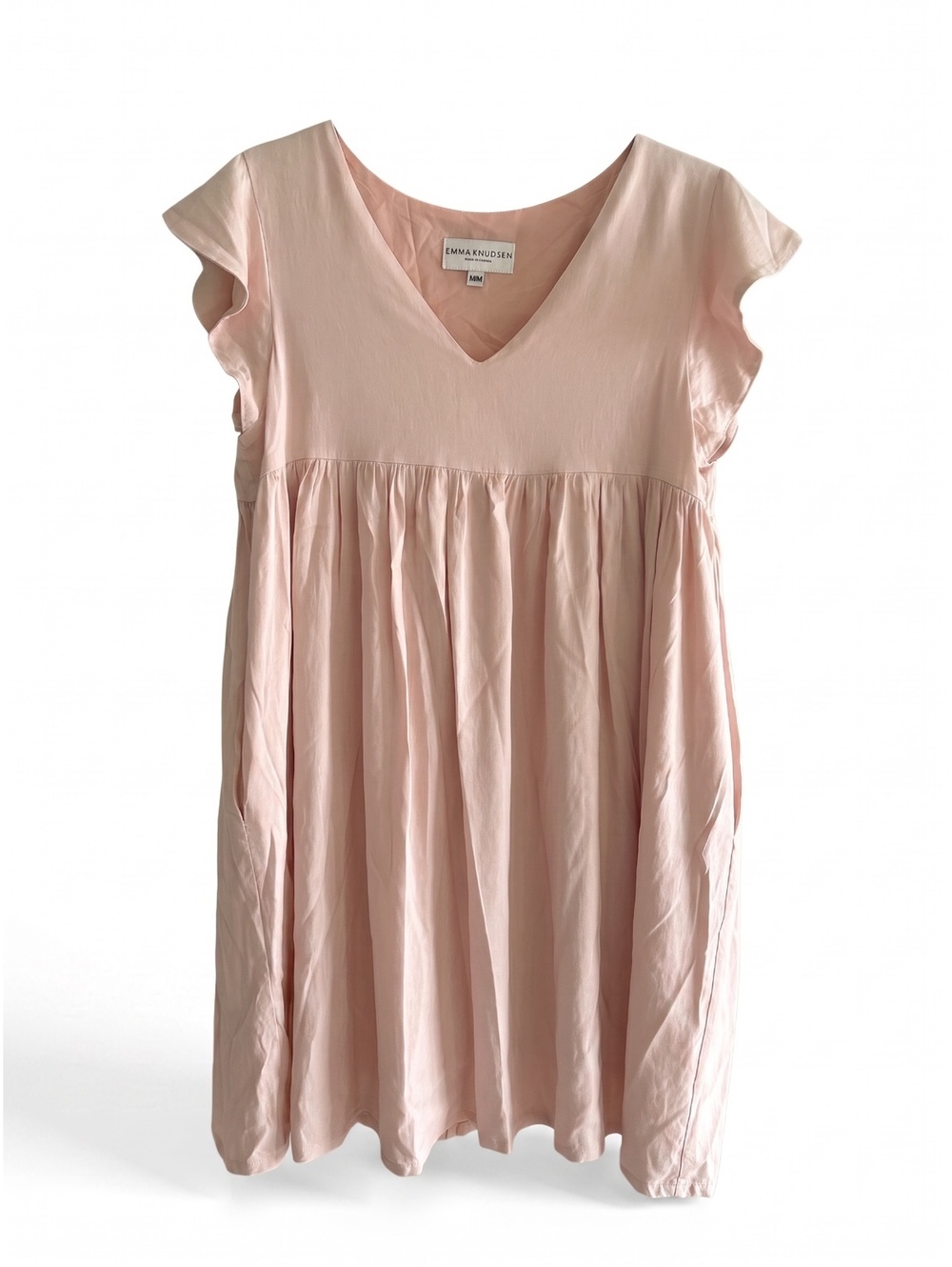 Emma Knudsen Annie Pink Linen Blend Dress Pockets Made Canada Size M